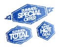 Vector rubber stamp imprints collection - summer special offer, summer total clearance