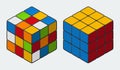 Vector Rubik`s cube 3x3 toy puzzle