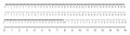 Vector rulers set. Measure scales with cm and inch. Metric tapes with centimeters, millimeters. Icons of flat vertical chart lines