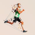 Vector runner, geometric running man Royalty Free Stock Photo