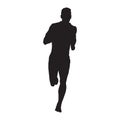 Vector runner, isolated silhouette. Front view Royalty Free Stock Photo