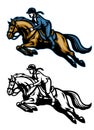 Running equestrian horse mascot