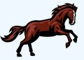 Running Horse Mascot Bold Logo Style