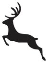 Vector running jumping deer animal silhouette drawing