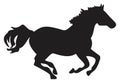 Vector running racing horse animal silhouette drawing Royalty Free Stock Photo