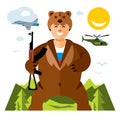 Vector Russian Army Humor Concept. Flat style colorful Cartoon illustration.