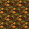 Vector Russian Ethnic ornament .Khokhloma seamless pattern in national style