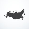 Vector Russian Federation map icon Royalty Free Stock Photo