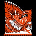 vector russian ornament. folklore ornament withe bird