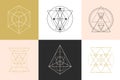 Vector sacred geometry shapes logotype designs set