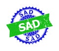 SAD Bicolor Rosette Rough Stamp Seal Royalty Free Stock Photo