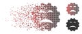 Damaged Pixel Halftone Sadly Smiley Gear Icon