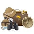 Vector Safari Accessories Concept Royalty Free Stock Photo