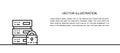 Vector safe server, data center, web hosting one line icon. Continuous one line illustration.