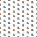 Vector safe server, data center, web hosting pattern with various icons.