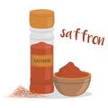 Vector saffron illustration isolated in cartoon style.