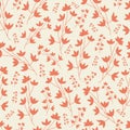 Vector saffron monochorme flower brunch seamless pattern background