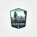 Vector of saguaro national park logo patch vector symbol illustration design Royalty Free Stock Photo