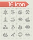 Vector Saiboat icon set Royalty Free Stock Photo