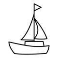 Vector Sail Boat Outline Icon Design