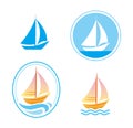 Vector sailboat emblems