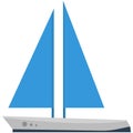 Vector sailboat icon illustration isolated on white