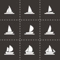 Vector sailboat icon set Royalty Free Stock Photo