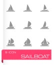 Vector sailboat icon set