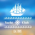 Sailboat logo for yacht club or marina