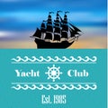 Sailboat logo for yacht club or marina