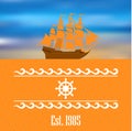Sailboat logo for yacht club or marina