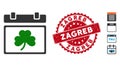 Saint Patrick Calendar Day Icon with Scratched Zagreb Stamp