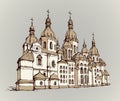 Vector Saint Sophia Cathedral in Kiev, Ukraine