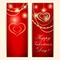 Vector Saint Valentine red greeting card with