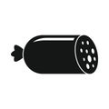 Vector salami sausage black simple icon isolated