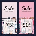 Vector sale banners for beauty shop Royalty Free Stock Photo