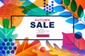 Vector sale banners with color gradients fall autumn leaves. Design template for poster, discount labels, flyers.