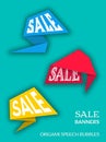 Vector sale banners origami style Royalty Free Stock Photo