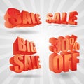 Vector sale design elements 3d