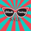 Vector sale poster advertising Black Friday. Sunglasses Black Friday sale.