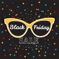 Vector sale poster advertising Black Friday. Sunglasses Black Friday sale. Royalty Free Stock Photo