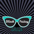 Vector sale poster advertising Black Friday. Sunglasses Black Friday sale. Royalty Free Stock Photo