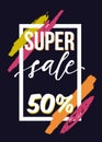 Vector sale poster with stylish dynamic frame