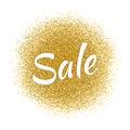 Vector sale template for banners, sites, advertisement, fliers, brochures, magazines on gold glitter, sparkles, bright