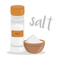 Vector salt illustration isolated in cartoon style.