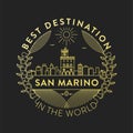 Vector San Marino City Badge, Linear Style