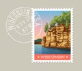 Vector of sandstone bluffs on the Wisconsin River. Royalty Free Stock Photo