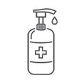 Vector sanitizer icon. Antibacterial soap bottle illustration
