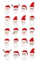 Happy New Year and Christmas collection with Santa Clauses