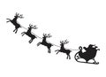 Vector santa claus and deers flying in the sky Royalty Free Stock Photo